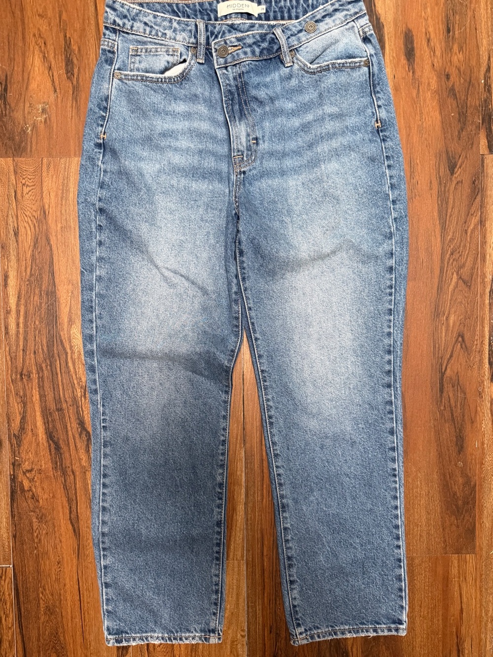 Hidden Los Angeles Tracey High Rise Straight Leg Cropped Jeans 28